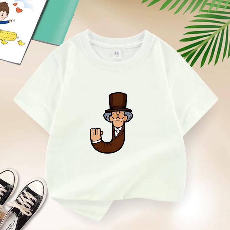 Dragon Ball Summer White Childrens Letter AW Printed Short Sleeve TShirt for Boys and Girls Cute Casual Tee Suitable As AGift