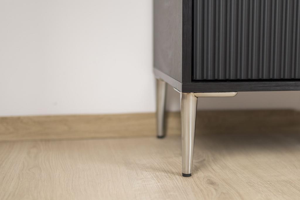 Set of 4 Furniture Legs, Silver Chrome, Height 17 Cm