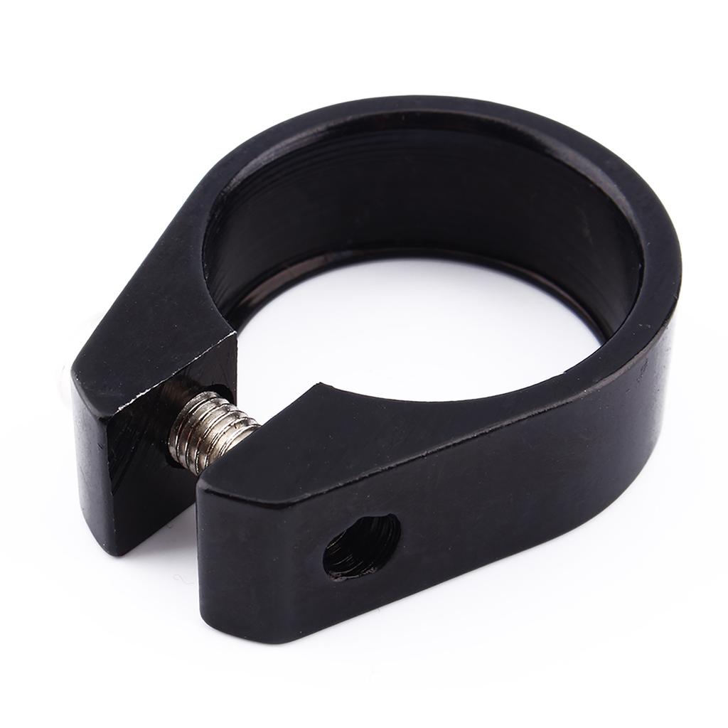 Black 31.8mm Bicycle Cycle Mountain Bike Riding Saddle Seat Post Clamp Mount SS