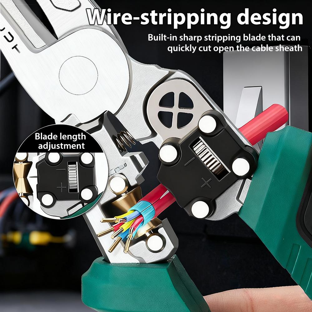 Wire Stripping Pliers with Digital Display Multifunctional Voltage Tester Electrician Pliers for Cables Cutting/Peeling/Crimping