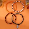 Halloween Beaded Bracelets Set  Pumpkin Skull Bracelets for Women Jewelry Gift