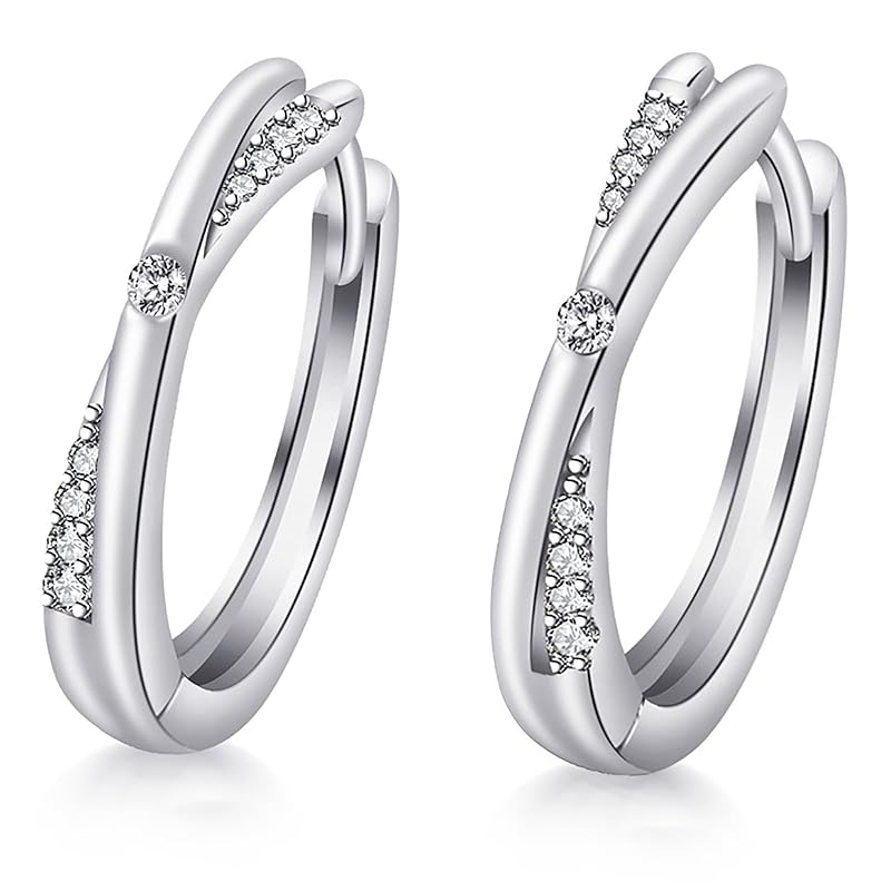 

SK.Whiee earrings ladies Compatible with metal allergies hoop earrings cross The attraction of love ring 18k gold zirconia birthstone cute adult