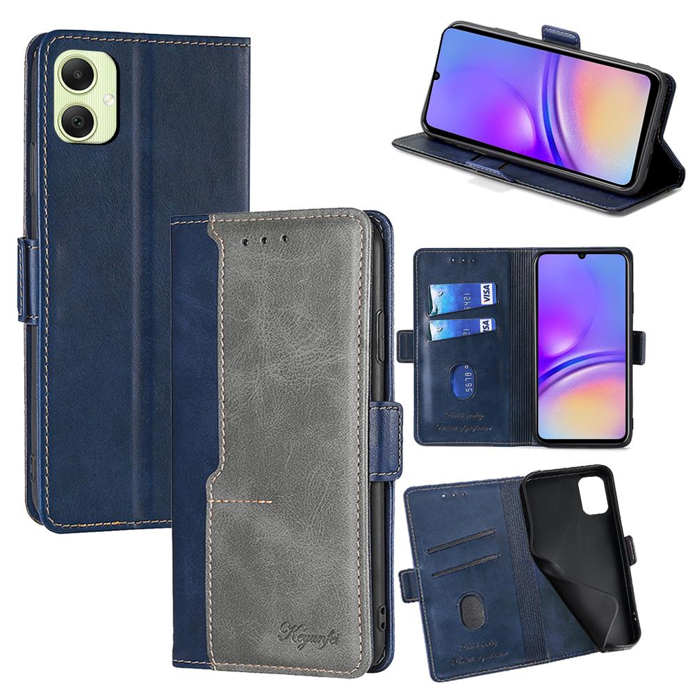 

For Samsung Galaxy A05 4G Case Contrast Color Wallet Leather Phone Cover Blue Grey