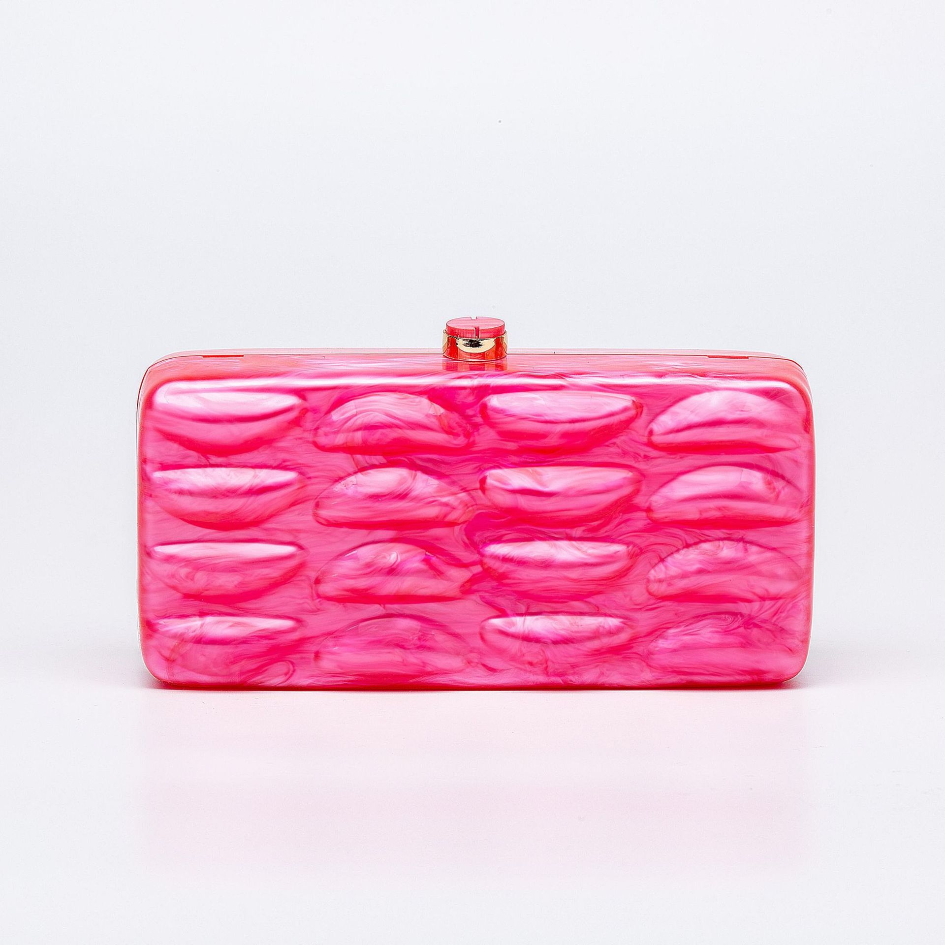 

Women S Shoulder Oblique Span Bag, Special-Shaped Shell Acrylic Bag, Fashion Wedding Dinner Clutch Bag рожевий червоний колір