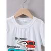 European Sizes Boys' Summer Short-Sleeve T-Shirt with a 'Speed Train' Print