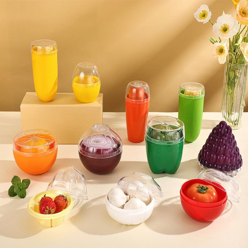 1Pc Creative Kitchen Refrigerator Vegetable Fruits Crisper Containers Onion Avocado Tomatoes Lemon Fresh Storage Box