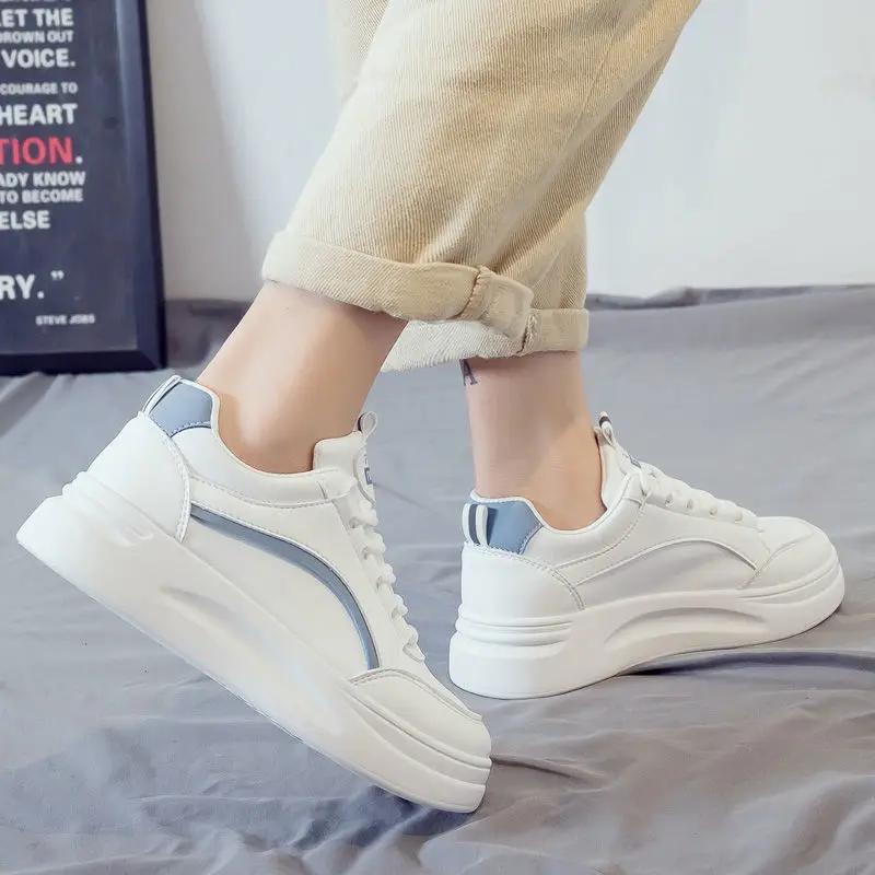 Shoes for Women's Sneakers Leather Shoes Casual Flats Sneakers Female Fashion Comfort Vulcanized Platform Shoes Zapatos De Mujer