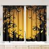 2 Pieces of Halloween Demon Pumpkin Anime Printing Curtain - Polyester Material - Suitable for Bedroom Living Room Study Room an