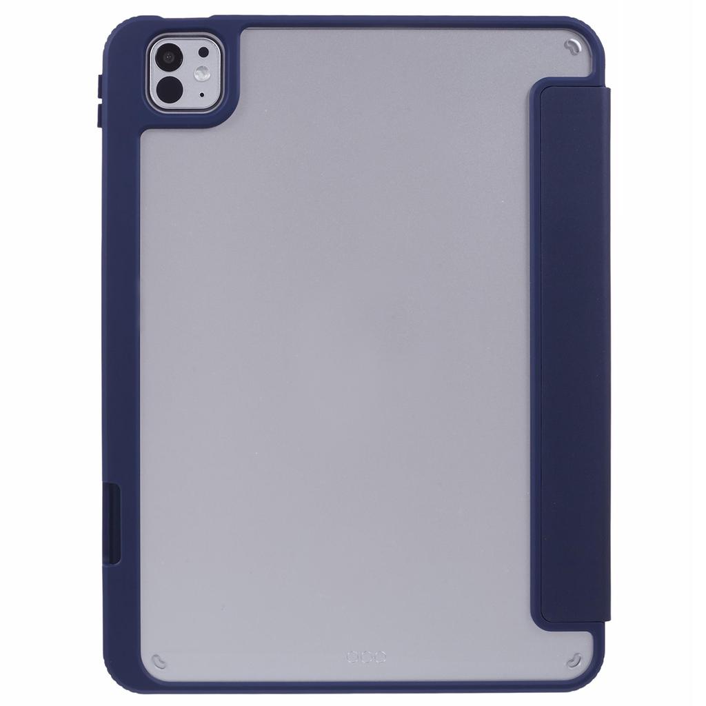 MUTURAL For iPad Pro 11 (2025)/11 (2024) Case Tri-Fold Stand Transparent Back Leather Cover with Pen Slot