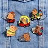 Kapibara Brooch Cute Cartoon Anime Capybara Badge Personalized Backpack Men's and Women's Accessories Decorations Pin Buckle