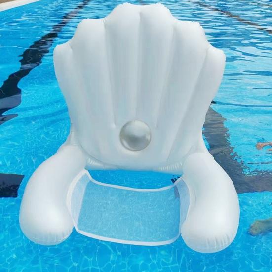 Schwimmender Stuhl Muschelform Aufblasbarer Pool-Schwimmkörper Leicht Tragbar Einfach aufzublasen Outdoor Wasser-Schwimmstuhl