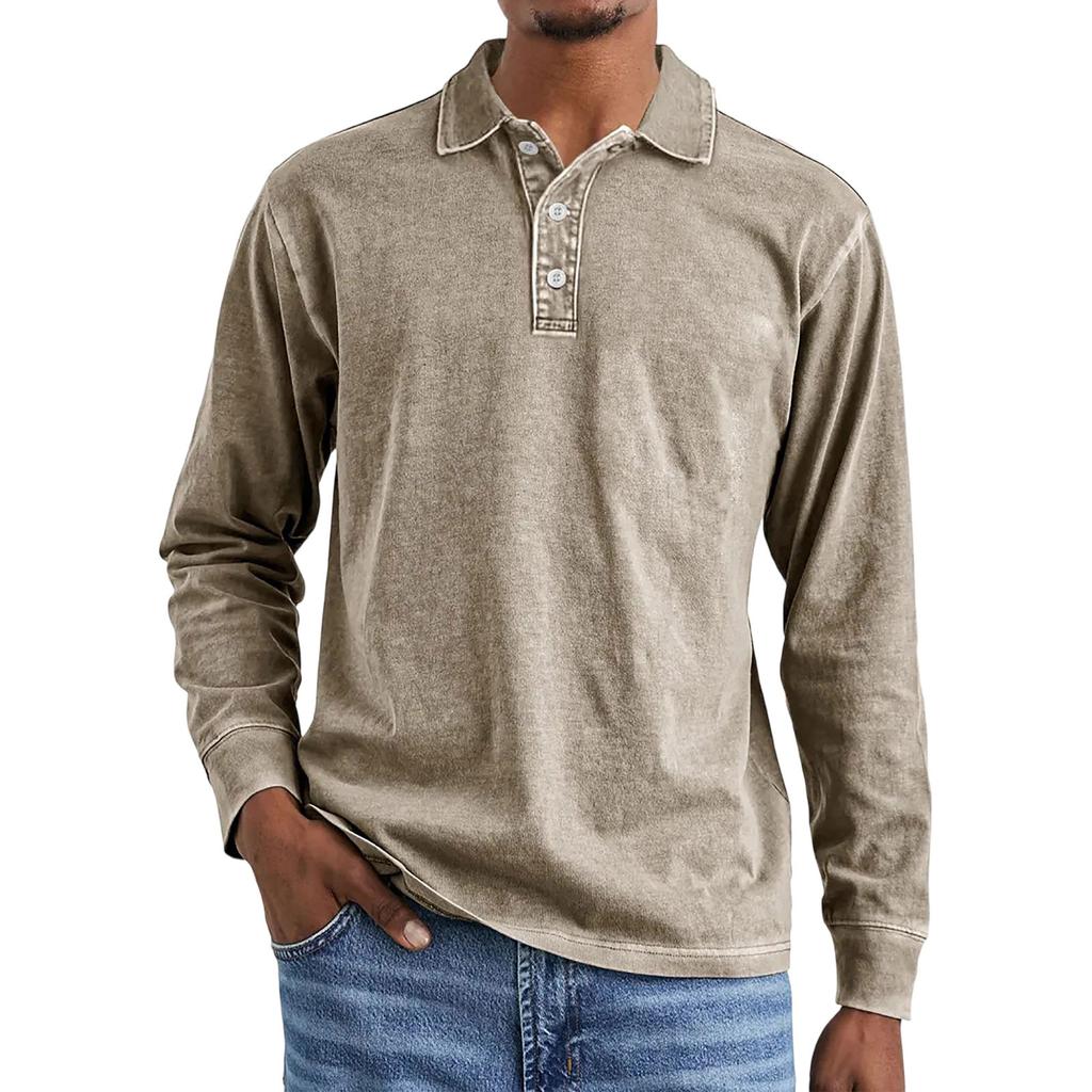 Men'S Knitted Shirt Street Casual And Fashionable Long Sleeved Top