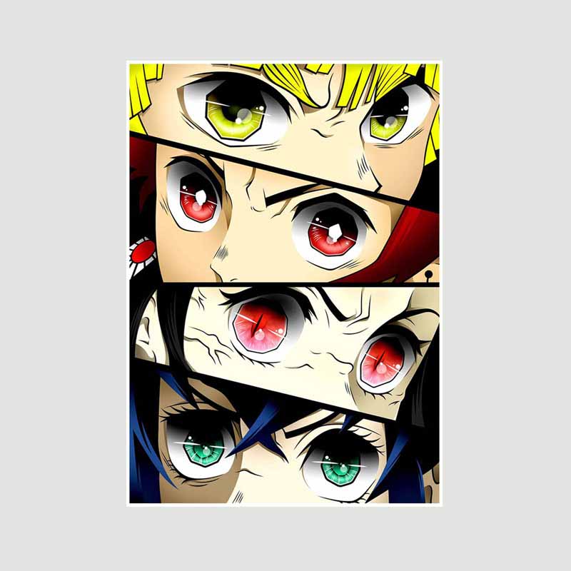 

Японский комикс фильм «Убийца демонов» поезд «Муген» аниме-постеры Kimetsu No Yaiba Белый бумажный постер Художественная роспись настенное украшение Фреска Домашний декор 42x30cm