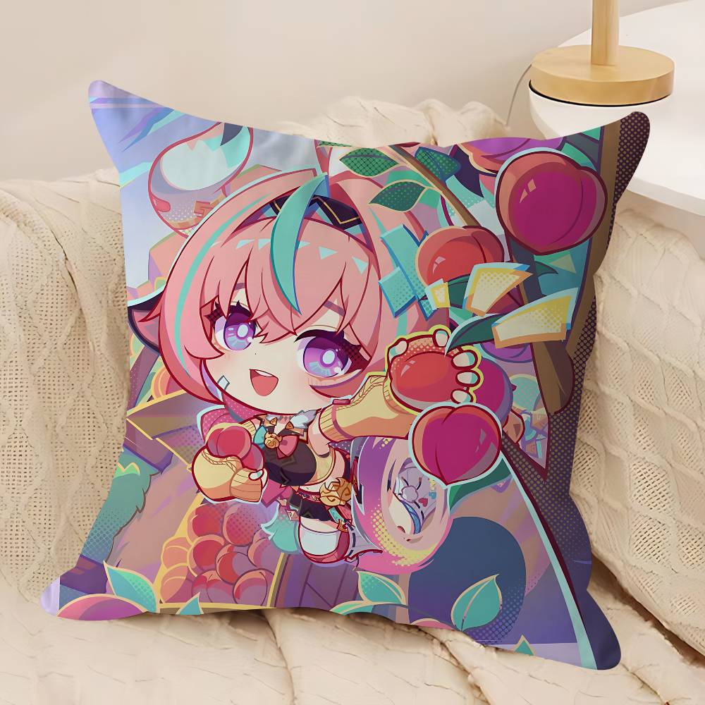 Genshin V-Varesa Cushion Cover Pillow Cover Decor Pillowcase Printed Cushion Case For Couch