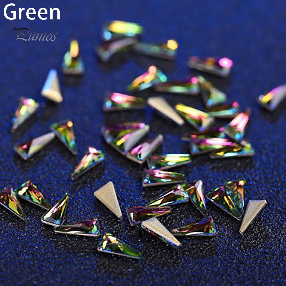 Puntos Nail Art 10Pcs Women Triangle Tip Shiny Rhinestone DIY Decoration Manicure Kit