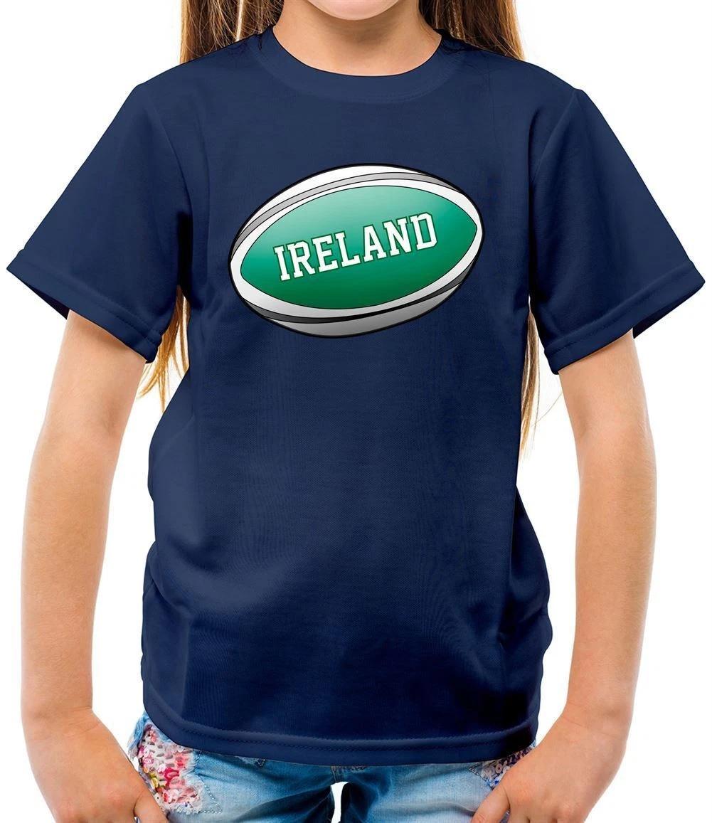 Irish Flag Rugby Ball - Kids T-Shirt - Ireland 6 League Nations Union Six 120