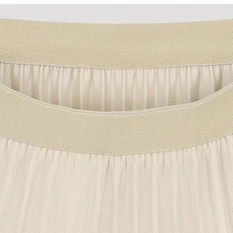[shs Miss] Layer Pleated Banding Skirt Sawsko12020 Lb