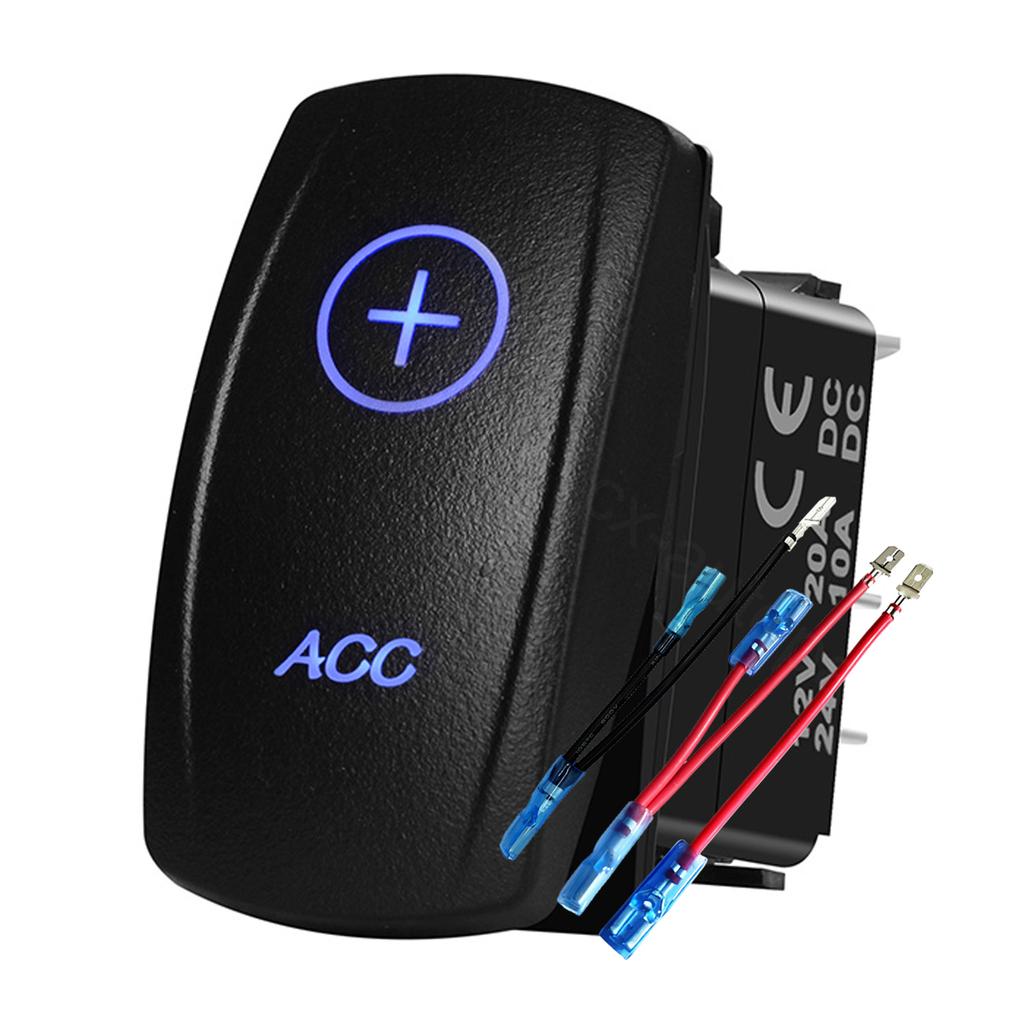 12V 24V Boat Trim Tabs Switch (ON)-OFF-(ON) Momentary Rocker Switch Waterproof Blue Light ON-OFF Toggle Switch With Harness Switches4