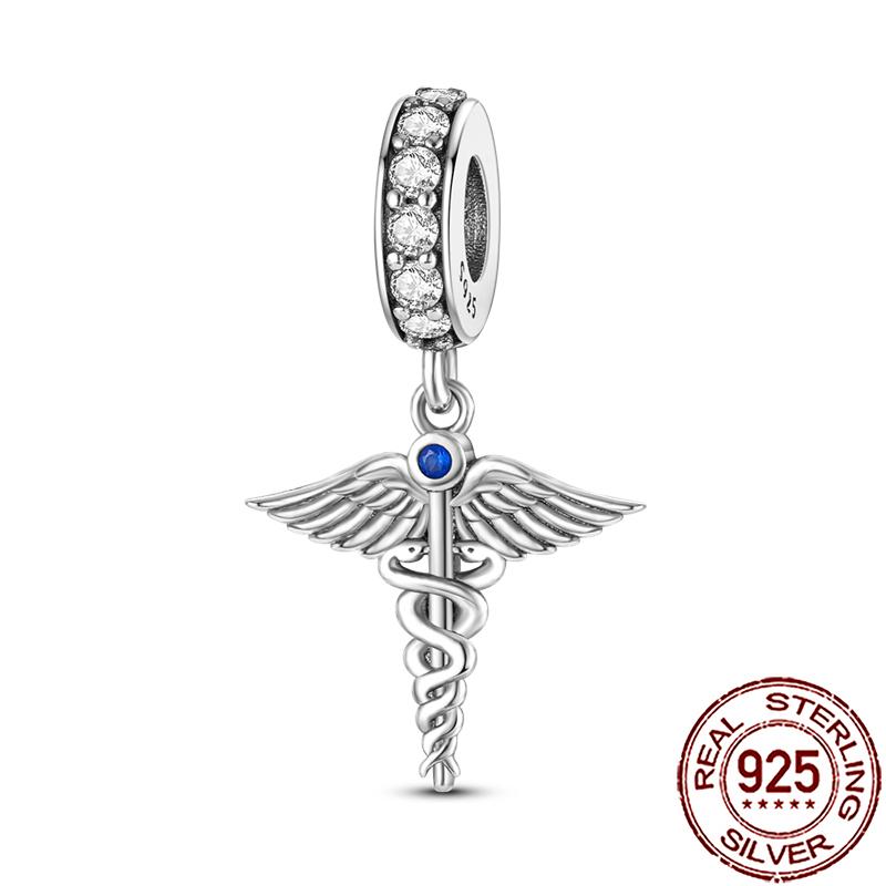 Charms Copper Angel Crucifix Cross Dangle Religious Beads Fit Snake Chain Bracelet Necklace Women Diy Jewelry