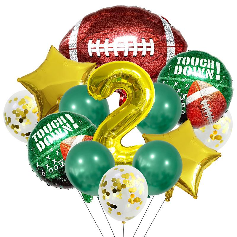 American Football Latex Aluminum Film Balloon Photo Props Football Super Bowl 32 Inch Numbers