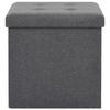 Maison Exclusive - Tabouret de rangement pliable Gris foncé Faux lin