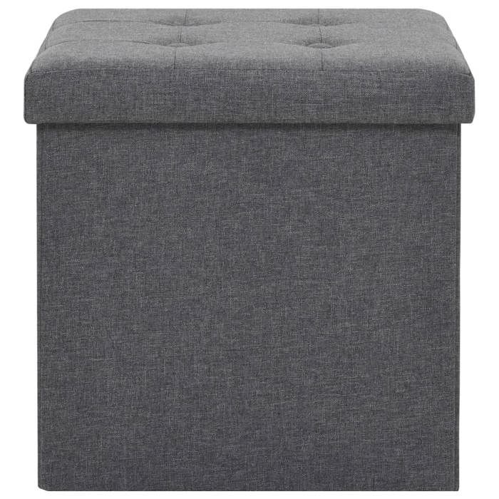 Maison Exclusive - Tabouret de rangement pliable Gris foncé Faux lin