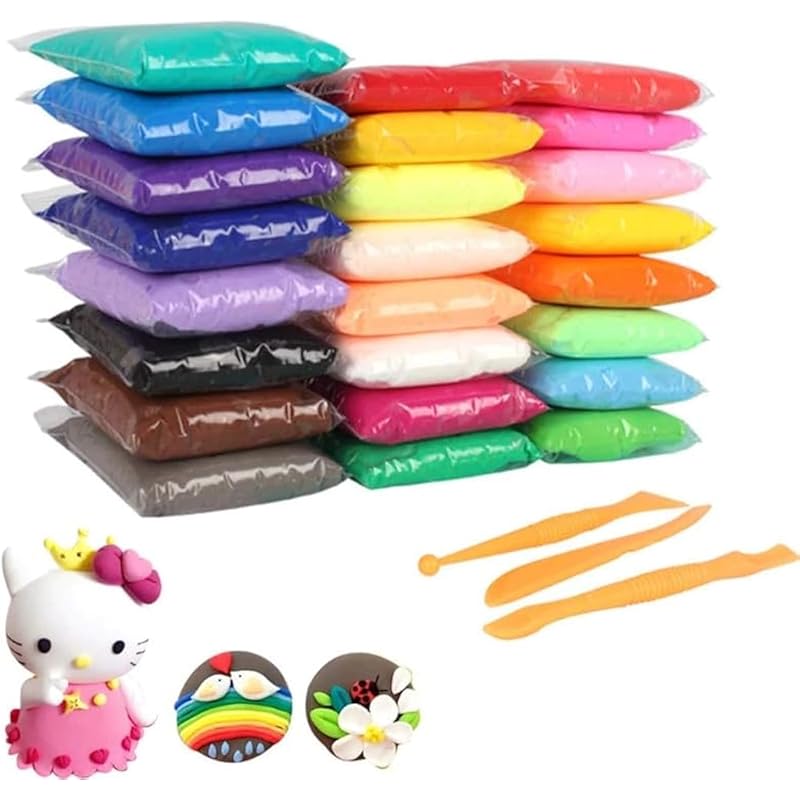 Eclet (Pack Of 12) Air Dry Clay, Colorful Children Soft Clay, Creative Art Crafts, Gifts For Kids-Multi Color. Non-Toxic