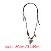 Stylish Alloy Accent Necklace With Sliding Closure Braided Cord and Natural Wood Materials