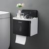 Mounted No Punching Roll/Draw Paper Dispenser Toilet Paper Holder Storage Rack Tissue Box Shelf