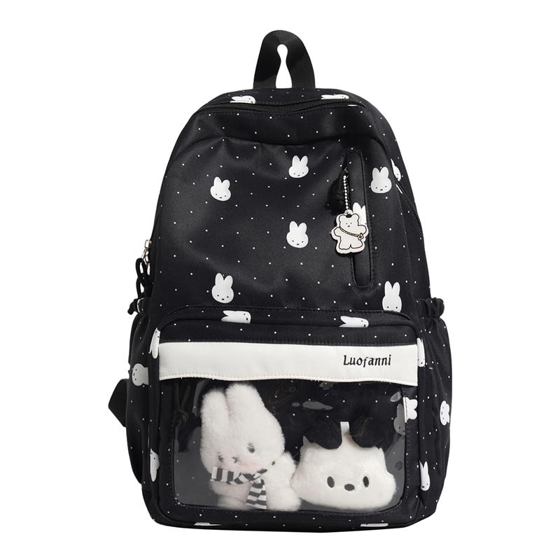 Dot Print Women s Large Capacity Backpack Lightweight Student Schoolbag