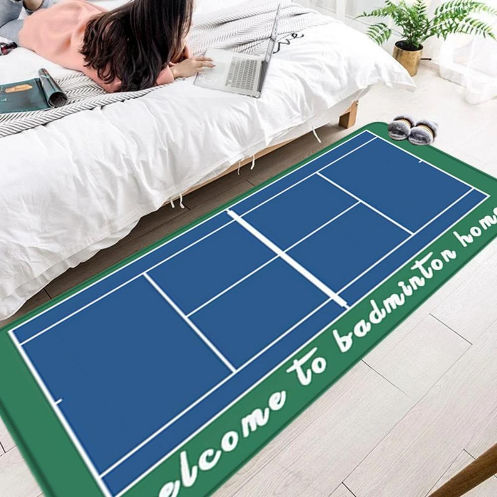 Tennis Sport Bedside Long Rugs Living Room Sofa Decor Rug Fan Gift Bedroom Game Room Screen Room Mat Hallway Washable Floor Mat