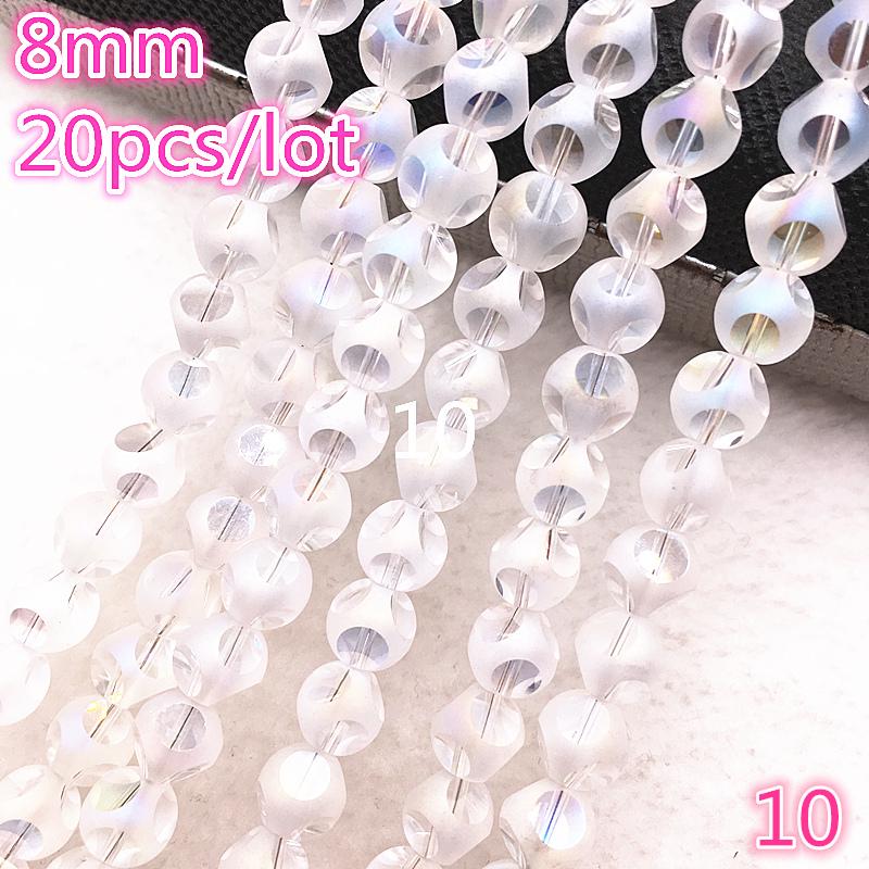 НОВЫЕ 20 шт. 8 мм Австрийский Хрусталь Серьги Чокер Бусина Стеклянная Бусина Бусина-Разделитель Для Изготовления Украшений Ожерелье 8mm(20pcs)