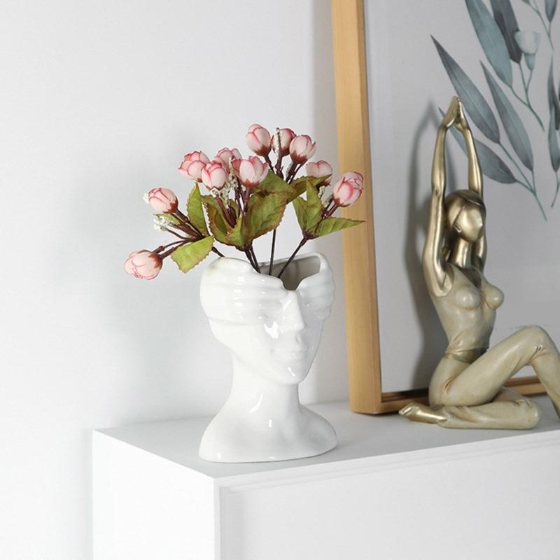 Stylish Flowerpot Silicone Mold Concrete Mould Human Face Shape Flowerpot Molds Cements Mould Silicone Material for Vase