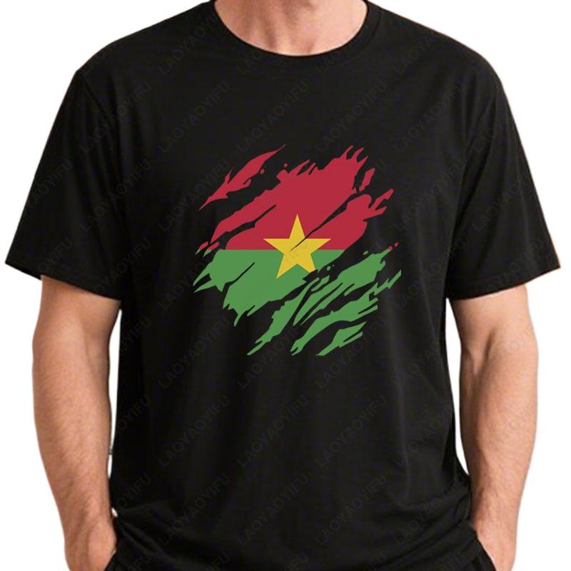 

Burkina Faso Flag Graphic T-Shirt Fashion Vintage Unisex Streetwear Minimalist Style Cotton Casual Wear Tees Men Tops Camisetas S разноцветный