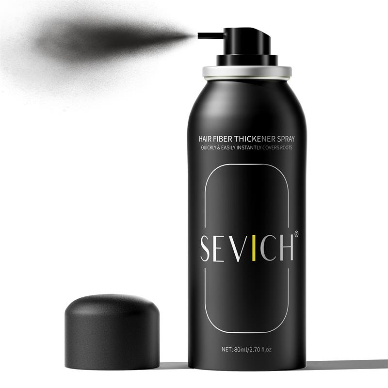 SEVICH Spray de Fibres Capillaires 80ml Poudre de Repousse Capillaire Naturel Épaississant Instantanément Retouche Racines Spray de Fibres Capillaires Produits pour la Perte de Cheveux
