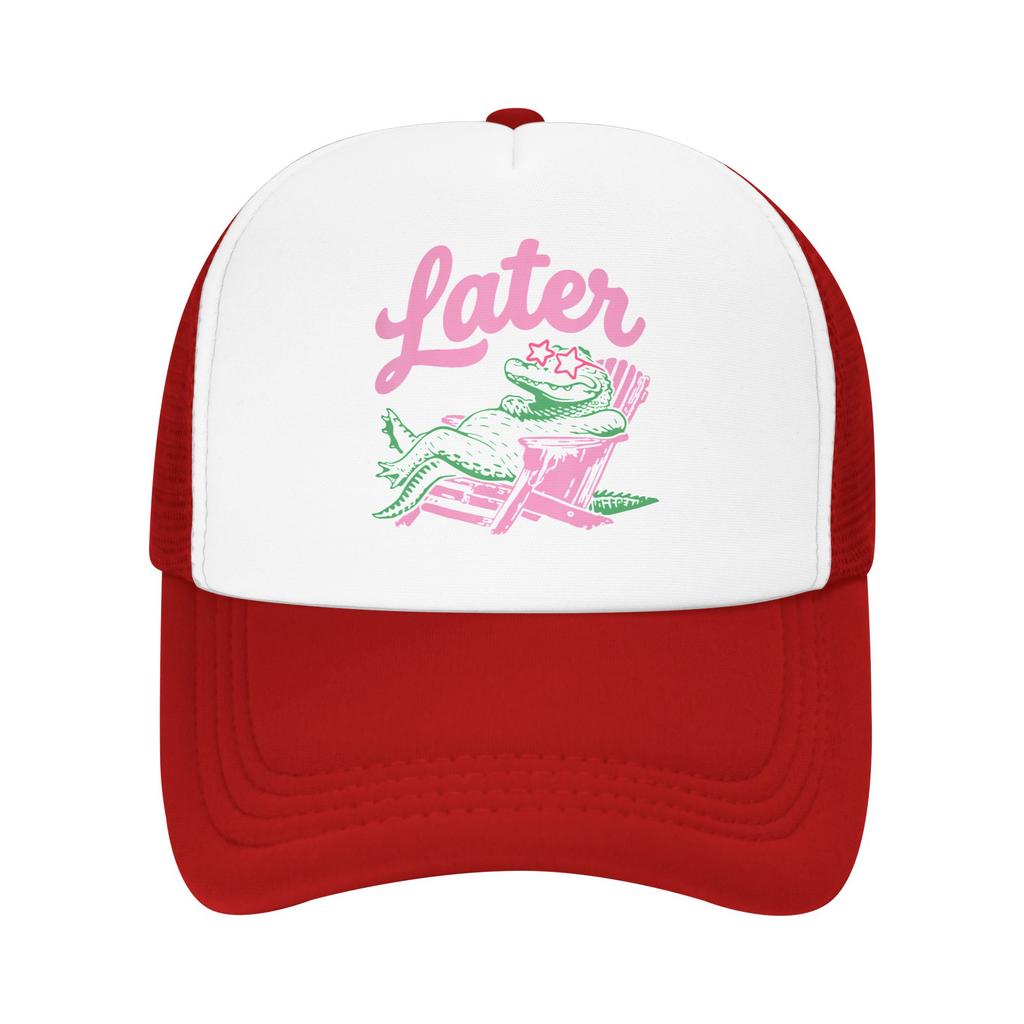 See You Later Teacher Alligator Summer Baseball Cap Cool Trucker Hat Couple Women Print Tennis Skate Sun-Proof Snapback Cap