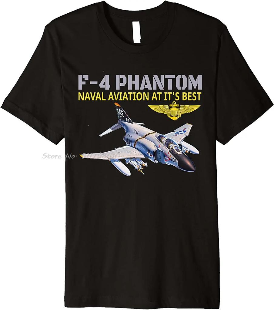 Oversized T-shirt Naval Aviation F-4 Phantom Jet Interceptor And Fighter-bomber Cotton Tshirt Unisex Tops Tees Men's Clothing