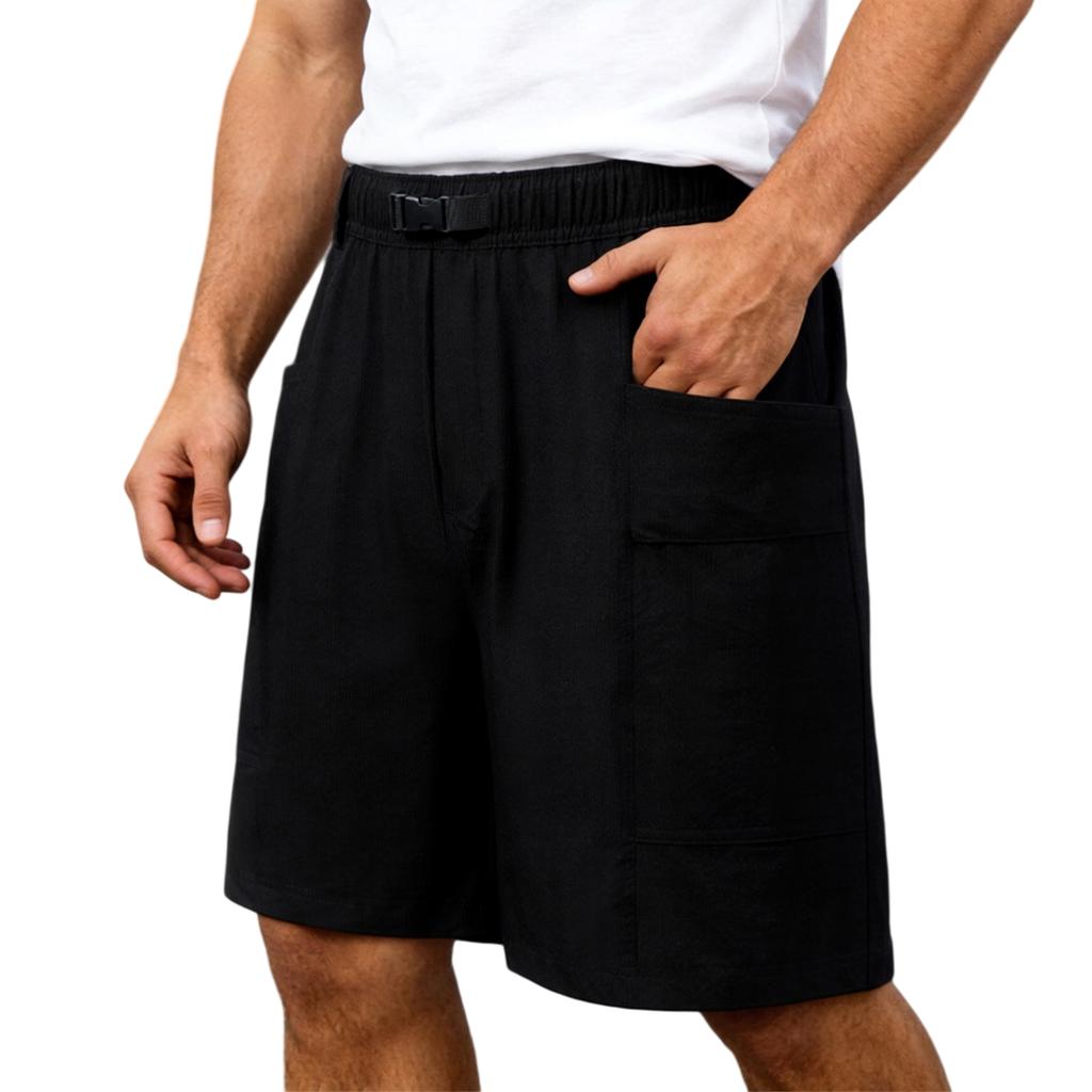 Mens Casual Twill Cargo Shorts With Stretch Cotton Drawstring Waist 4 Pockets Relax Fit Summer Shorts For Men