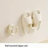 White Suction Cup Shoe Rack, Wall-Mounted Slipper Organizer for Bathroom and Shower, Practical Slipper Hook, Utility Hooks