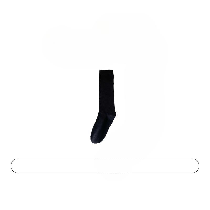 Female Spring and Summer Pure Color Boneless Thin Breathable Long Leg Pile Socks