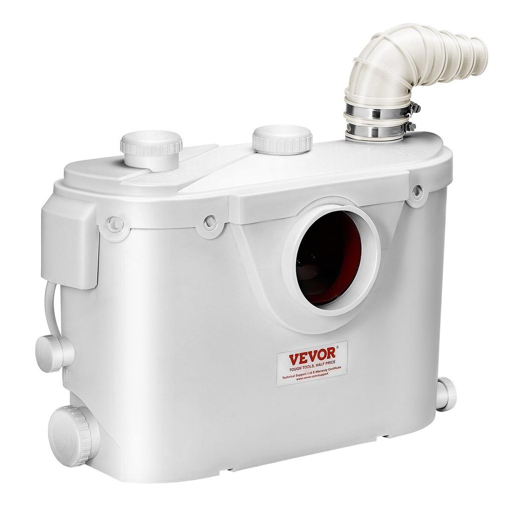 Macerator Pump 500W 29 GPM Flow 26 Ft Head Lift for Toilet Basement Sink