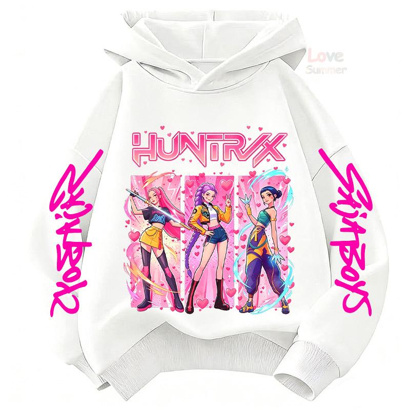 Huntrx KPop Devil Hunter Girls Group Cartoon Children hoodie girls teen Spring Autumn New Style 4 to14 y