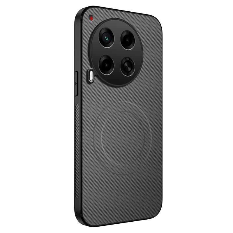 For Tecno Camon 30 Pro Carbon Fiber Black Phone Case For Tecno Camon 40 Pro Silicone Soft Magnetic Wireless Charge Back Cover