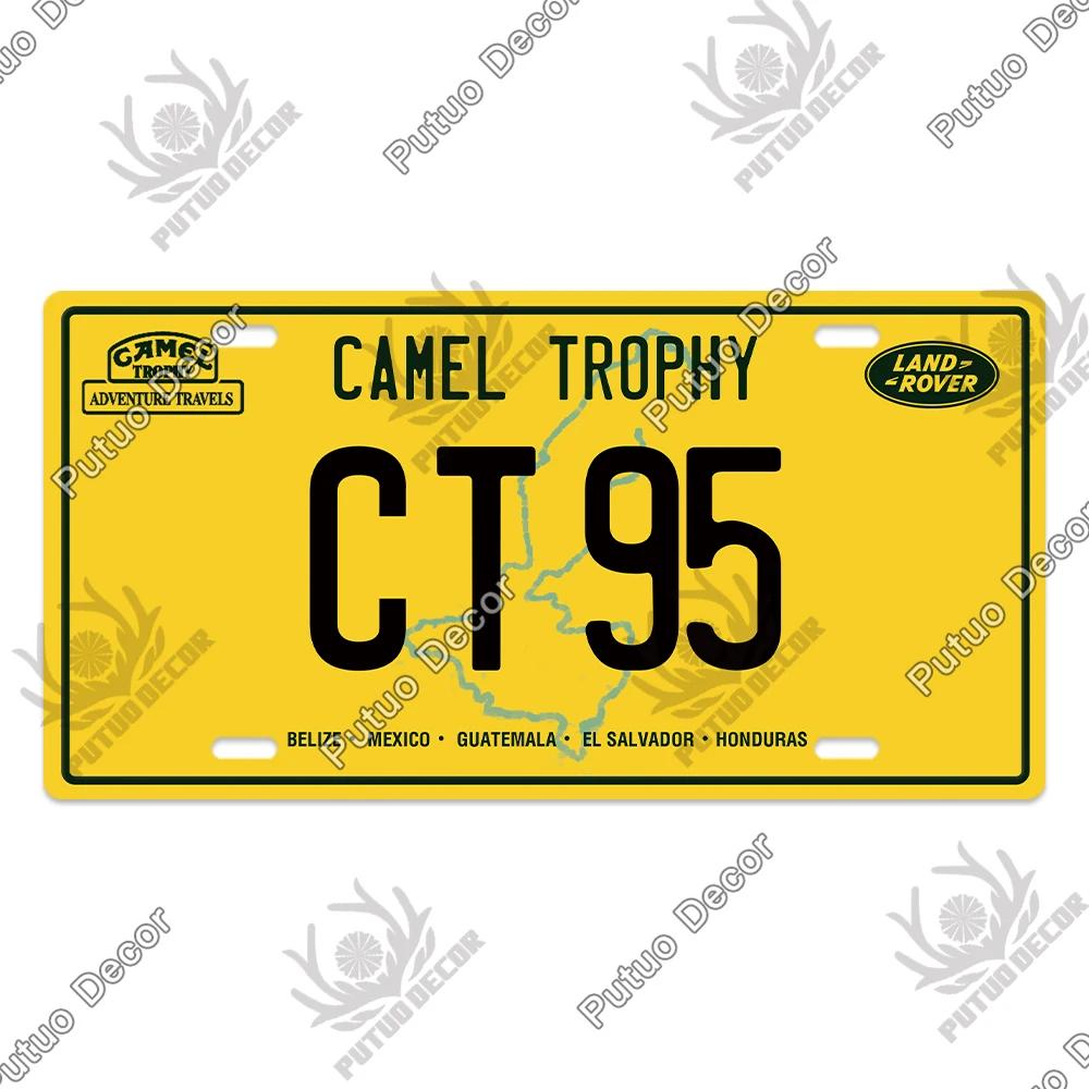 Декор Putuo Camel Trophy, винтажный металлический знак, номерной знак, металлический винтажный настенный декор для гаража, гоночного автомобиля, клуба, домашний декор 30x15cm