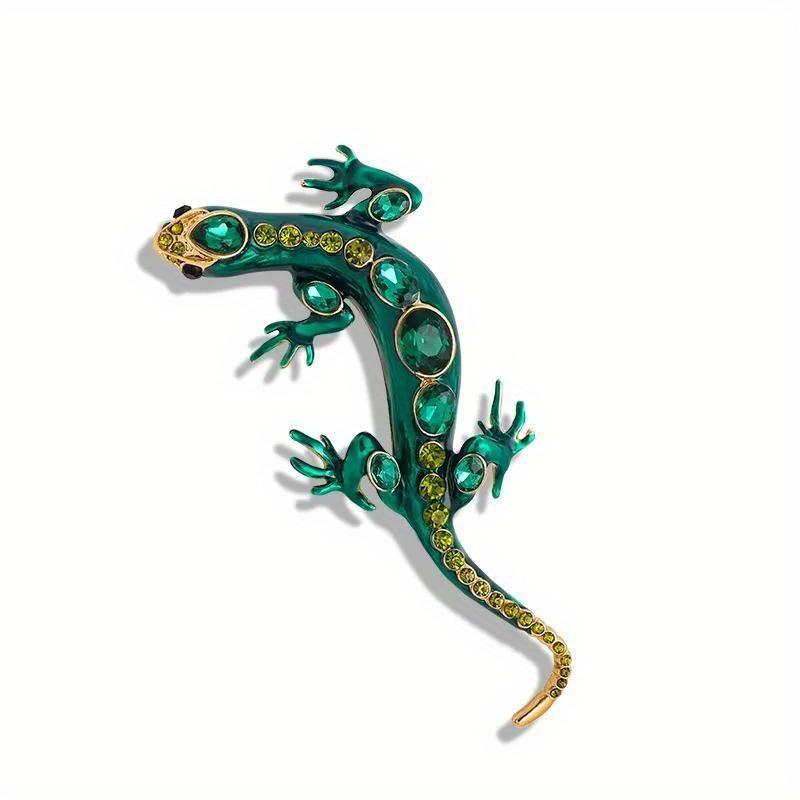 SKEDS Full Rhinestone Chameleon Brooch for Women Unisex Crystal Lizard Pin Banquet Party Backpack Gifts Jewelry Accessories