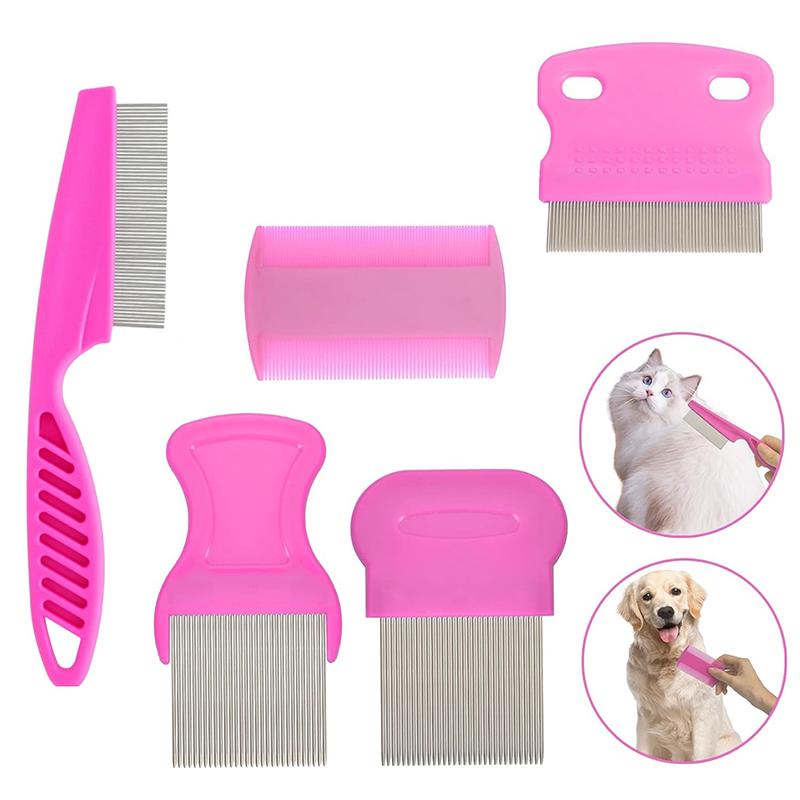 8Pcs/Set Flea Comb Cat Grooming Comb Set Removes Mucus And Crust Small Lice Flea Combs Cats Supplies Pet Comb