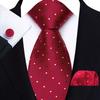 Red Striped Paisley Solid Floral Wedding 8CM Tie For Men Design Mens Necktie Hanky Cufflink Set For Daily Wear Business Party