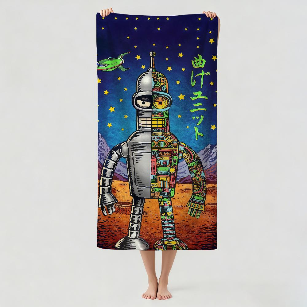 Funny Cartoon F-Futurama Towel Drying Bath Towel Applicable To Light Swimming Camping Yoga Beach Out