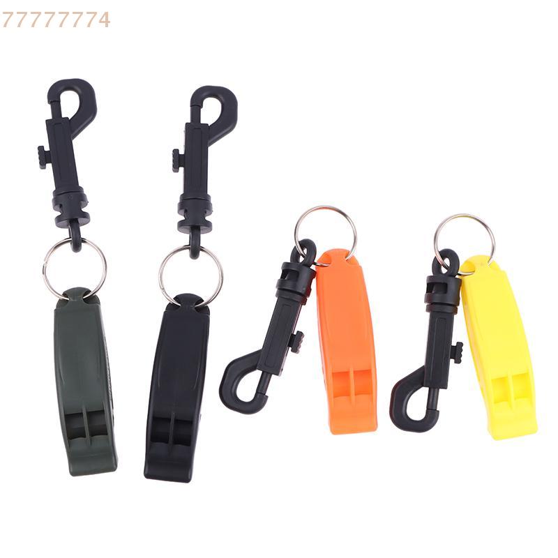Set of 2 Hook-Attached Safety Whistles for Emergency Situations; Ideal for Outdoor Adventures