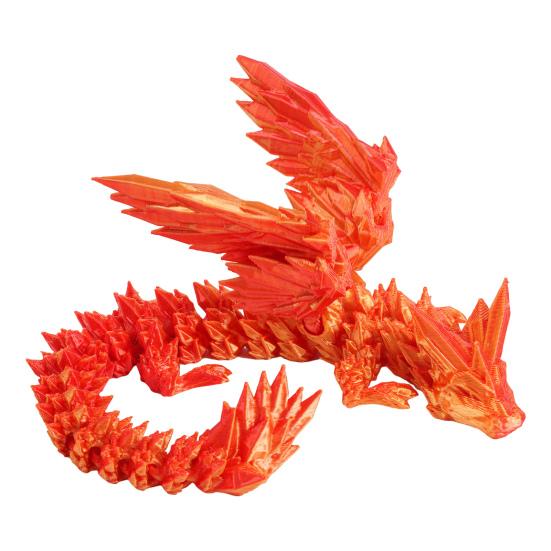 3D Printed Flying Dragon Figurine Movable Joints Colorful Dragon Figure Articulated Winged Dragon Model Fidget Toy Desktop Decoration Ornament